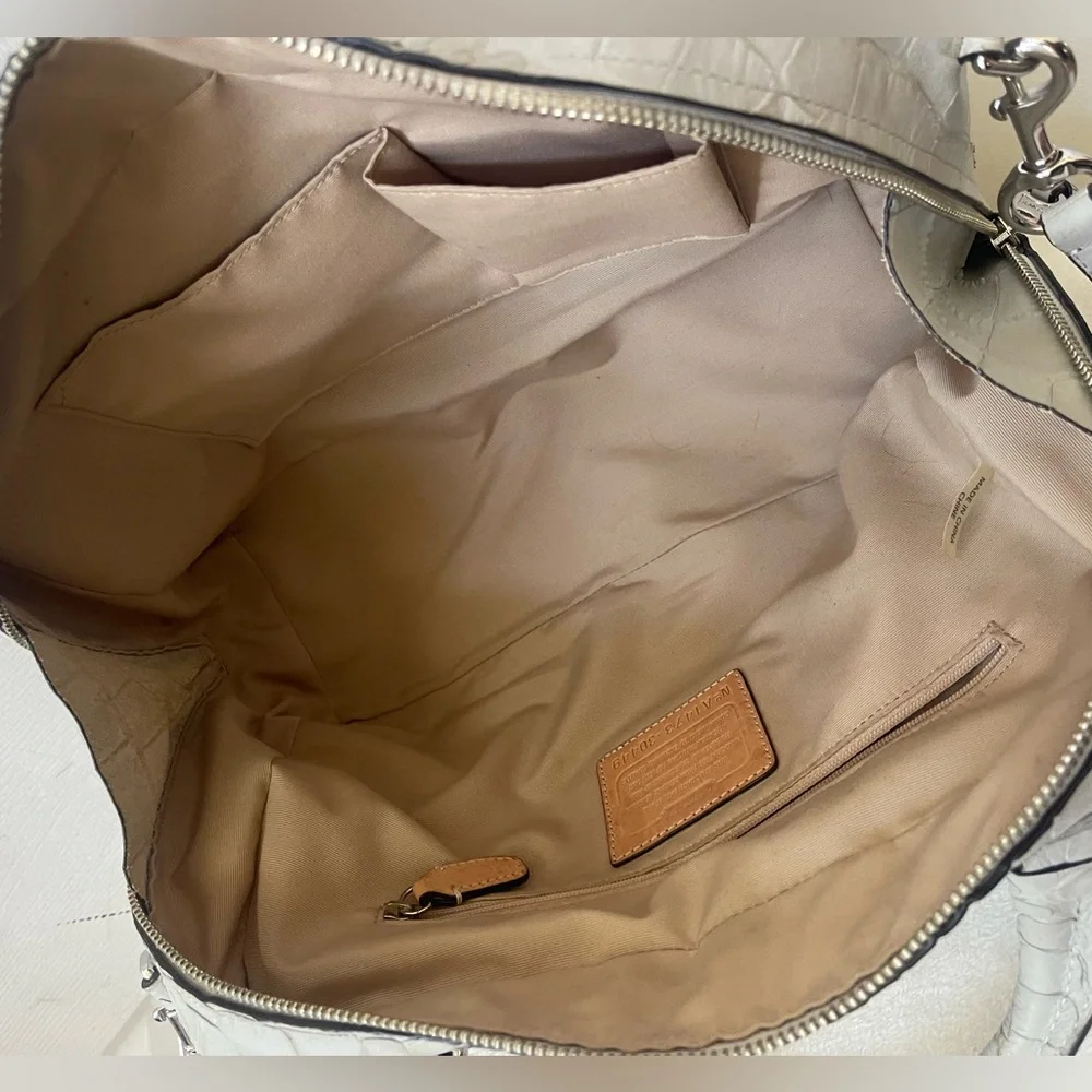 Coach Bleecker Pinnacle Toaster Satchel in Matte Croc Embossed Leather EUC - Picture 6 of 15